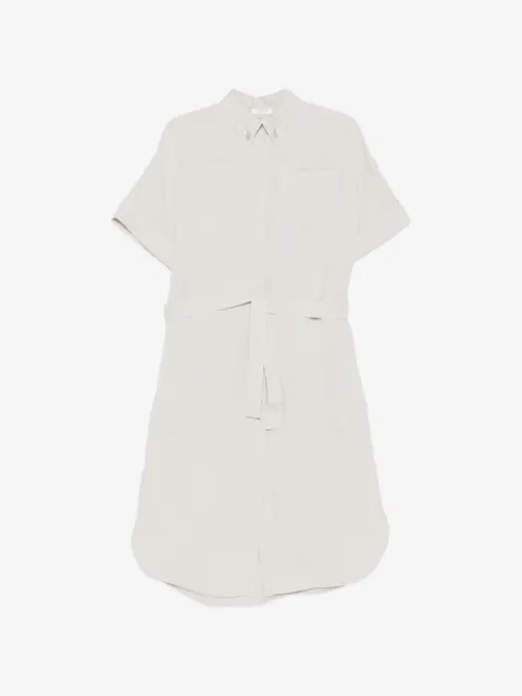 PANICALE belted shirt midi dress