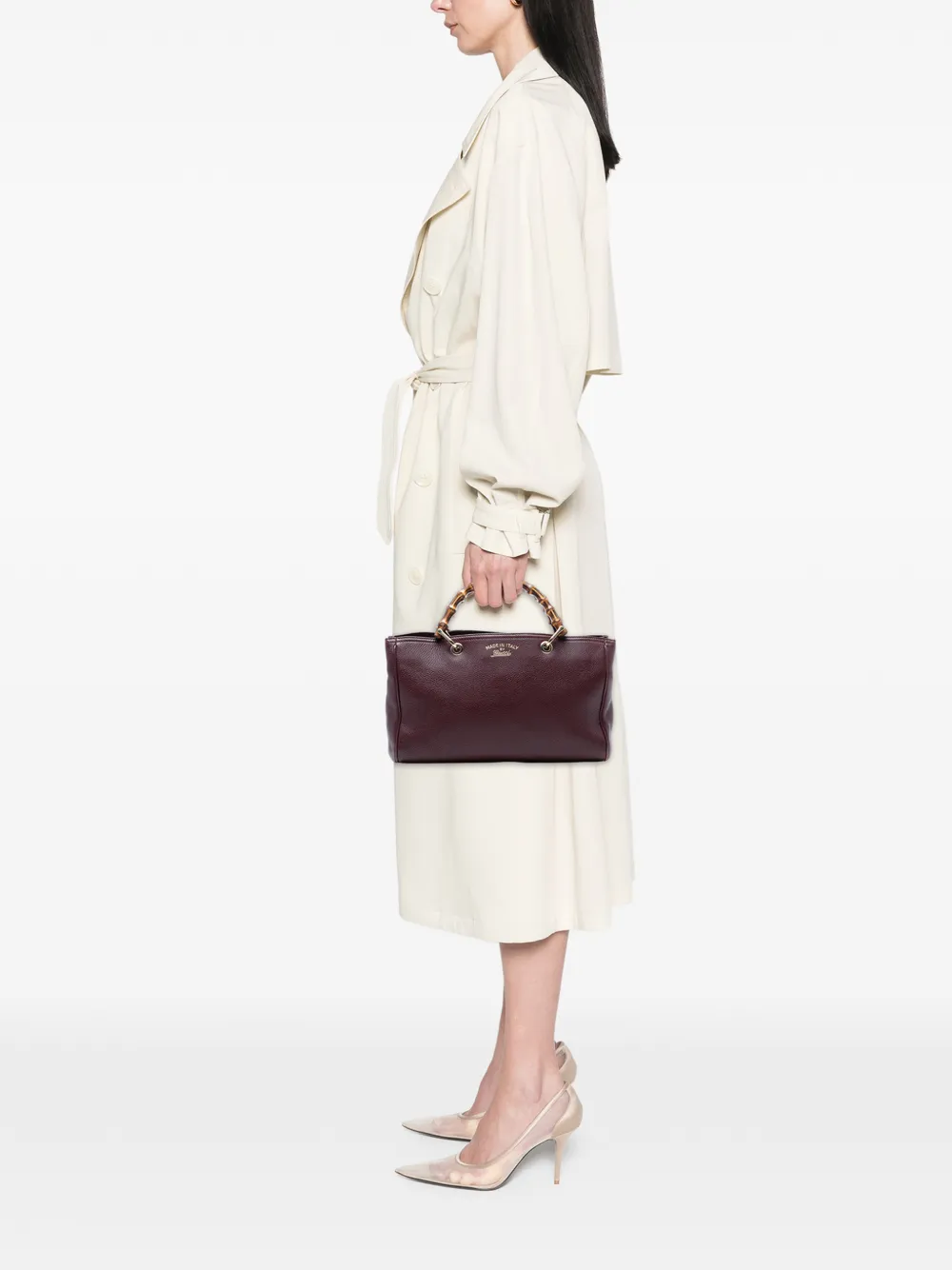 2016-2025 Medium Calfskin Bamboo Shopper Satchel