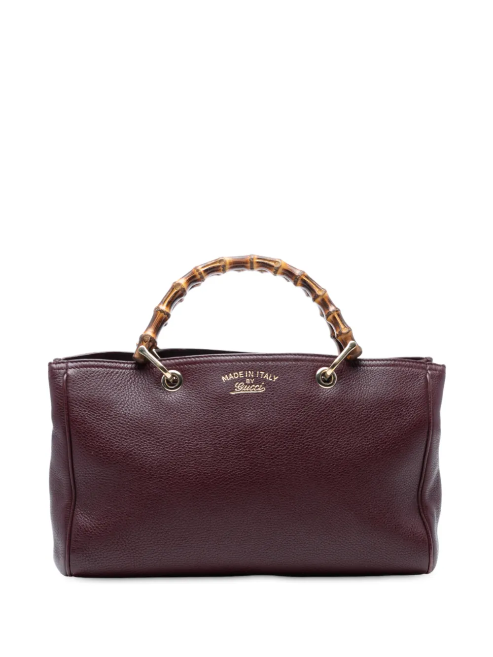 Gucci Pre-Owned Borsa shopper media in pelle di vitello e bambù 2016-2025 - Rosso