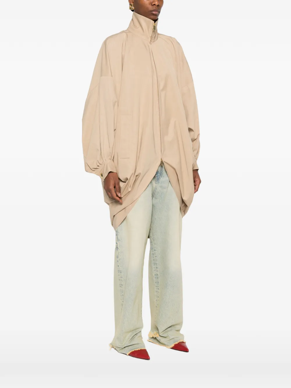  Darkpark Norma Draped-sleeve Bomber Jacket - Neutrals 