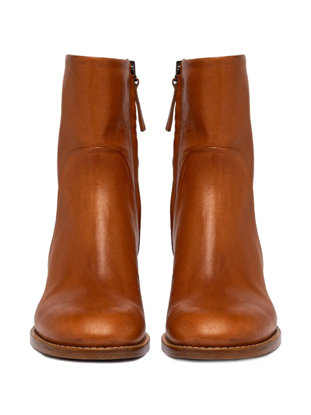 Buttero Bolgheri enkellaarzen met blokhak en rits Bruin