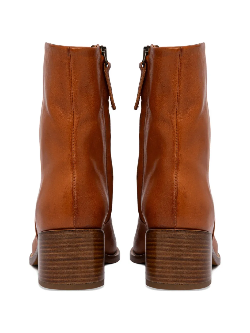 Buttero Bolgheri enkellaarzen met blokhak en rits Bruin