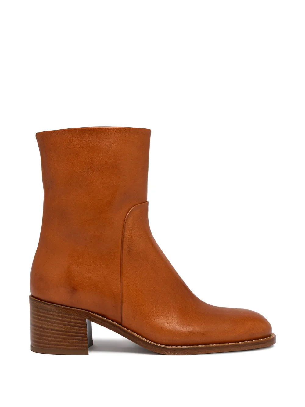 Buttero Bolgheri zipped block-heel ankle boots Bruin