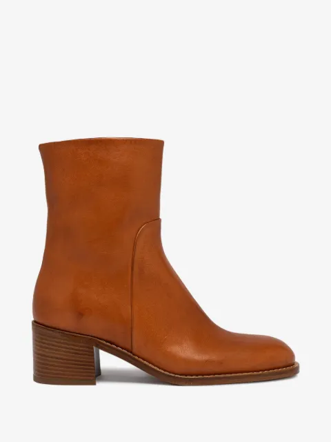 Buttero Bolgheri zipped block-heel ankle boots