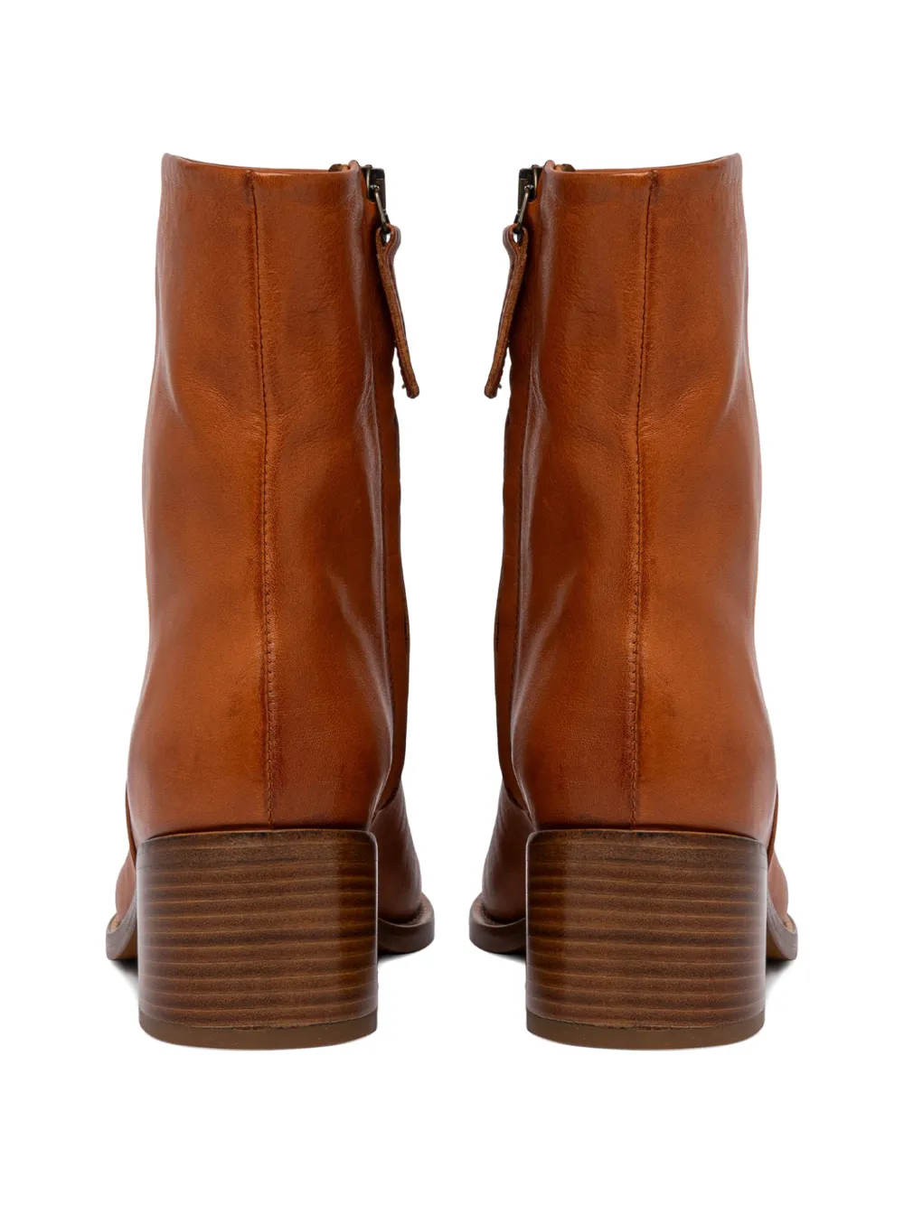  Buttero Bolgheri Zipped Block-heel Ankle Boots - Brown 