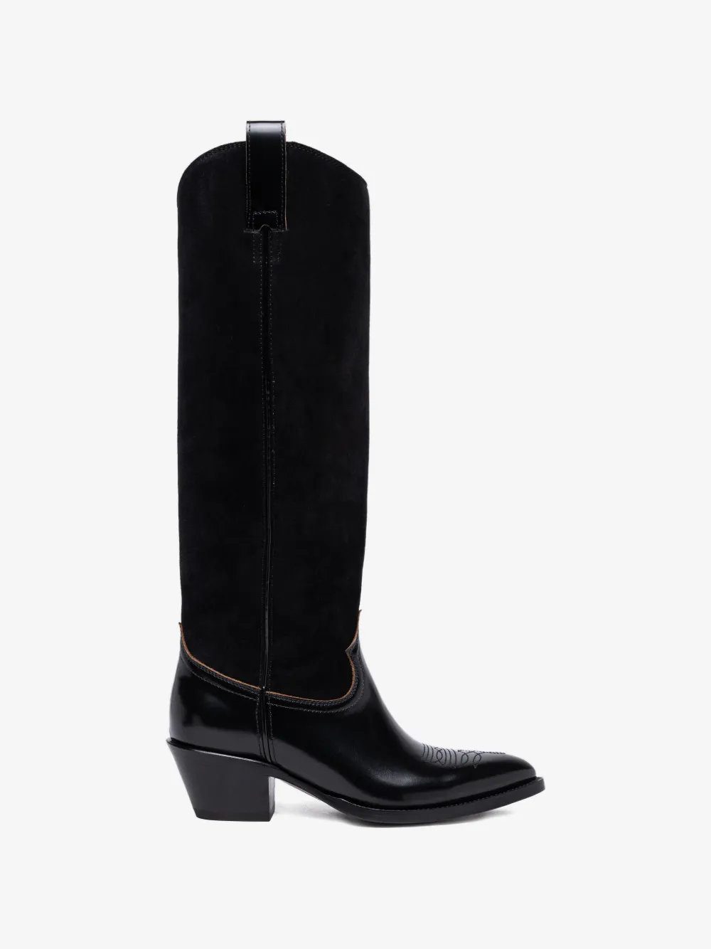 Annie suede-panel cowboy boots