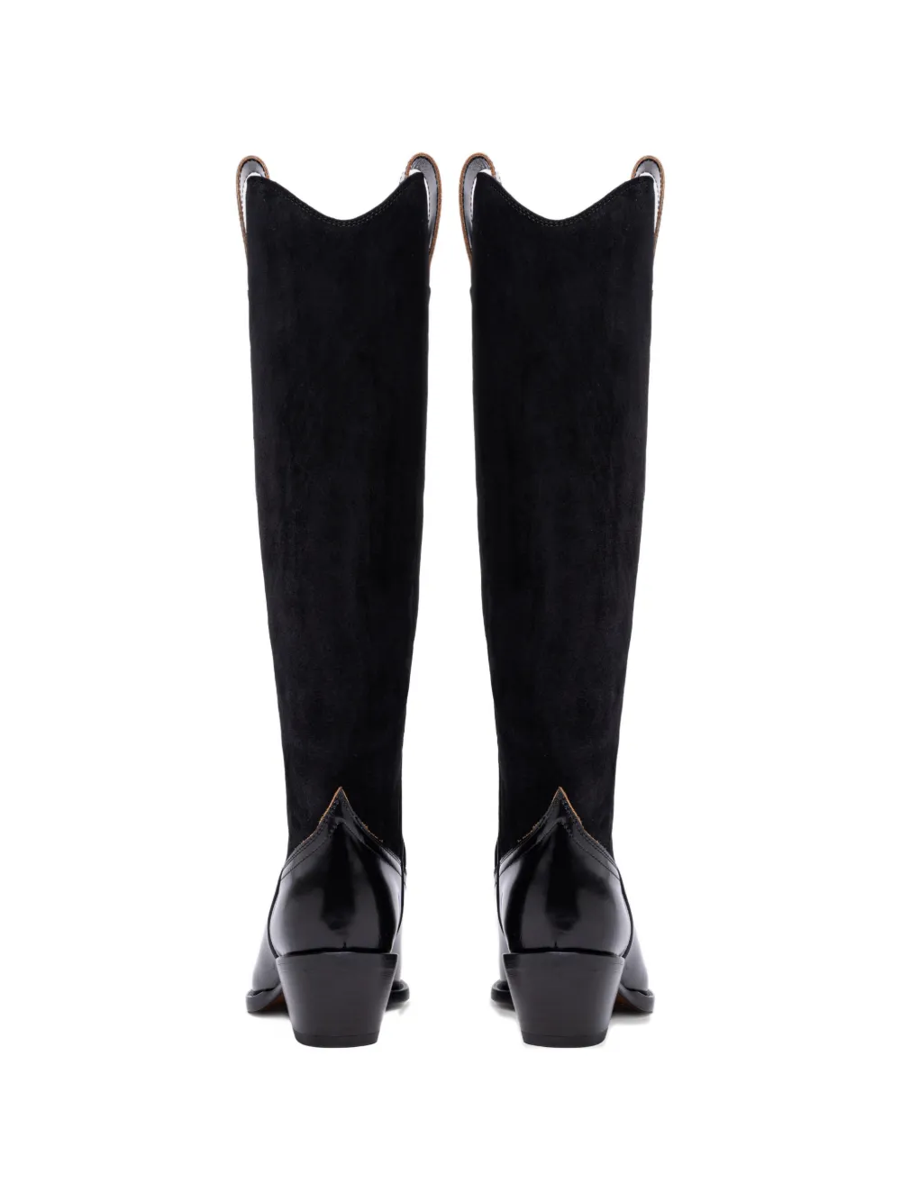 Buttero Annie suede-panel cowboy boots Zwart