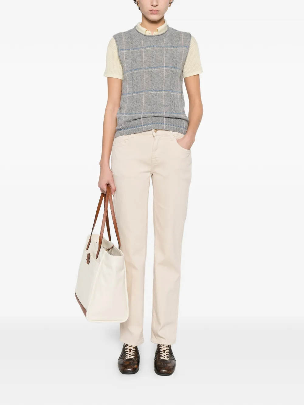  7 For All Mankind Bottoned Jeans - Neutrals 