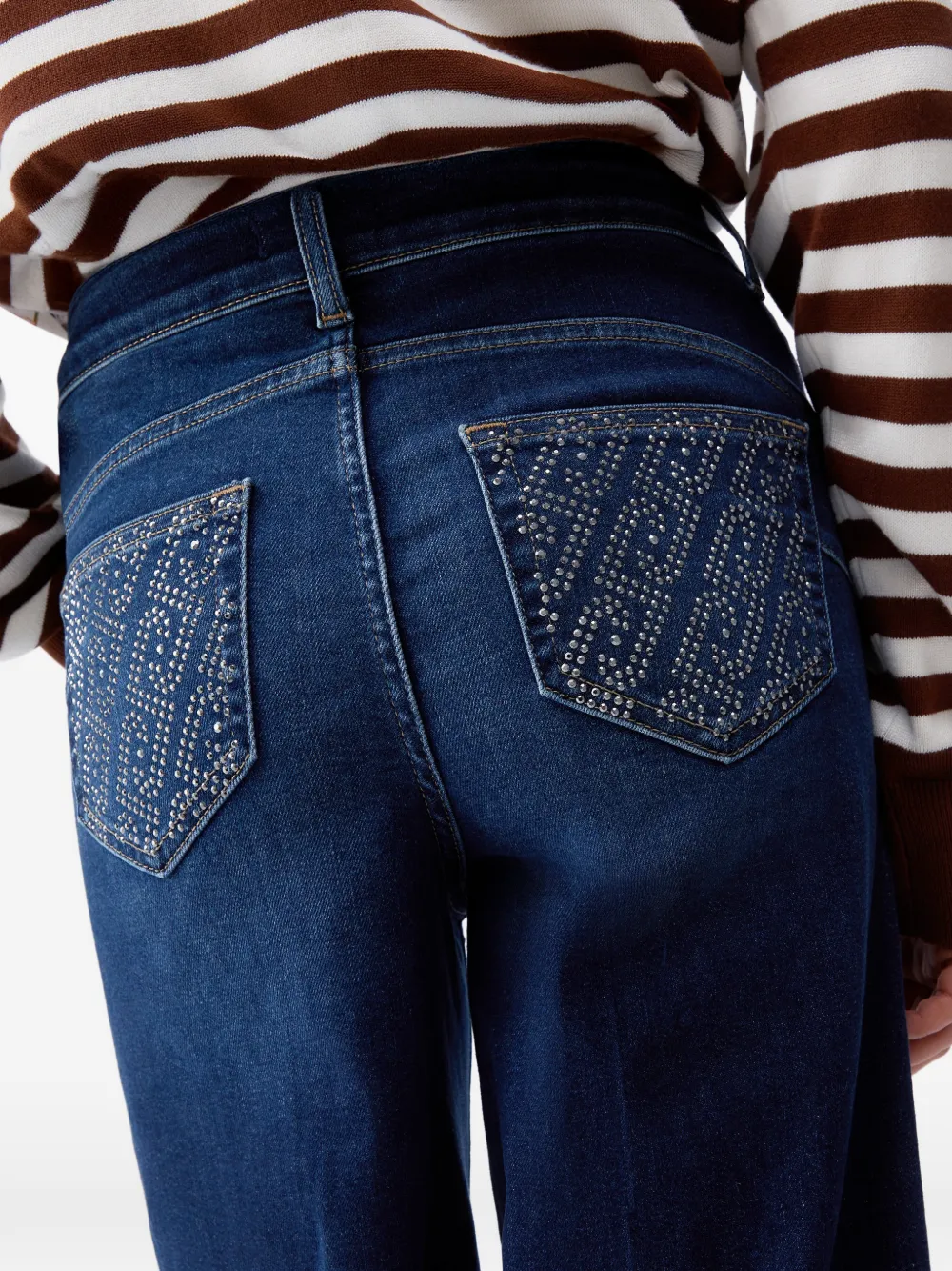 LIU JO Flared jeans met stras Blauw