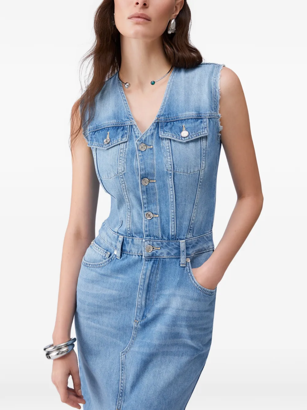 LIU JO Denim maxi-jurk Blauw
