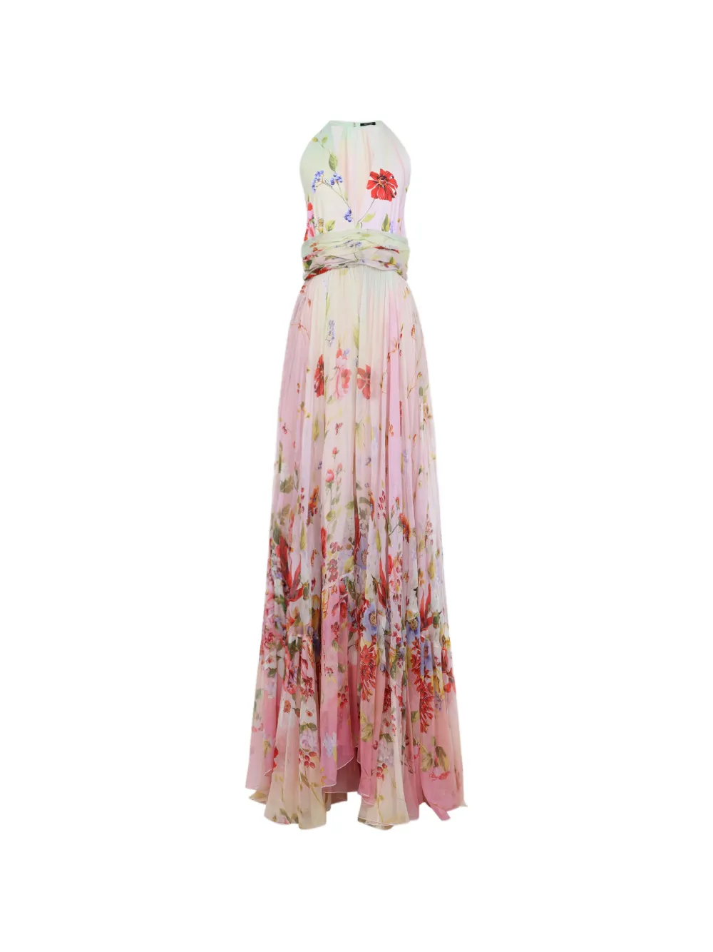 Roberto Cavalli floral-print halterneck dress - Rosa