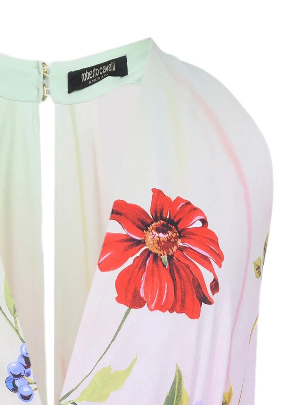 Roberto Cavalli Halterjurk met bloemenprint Roze