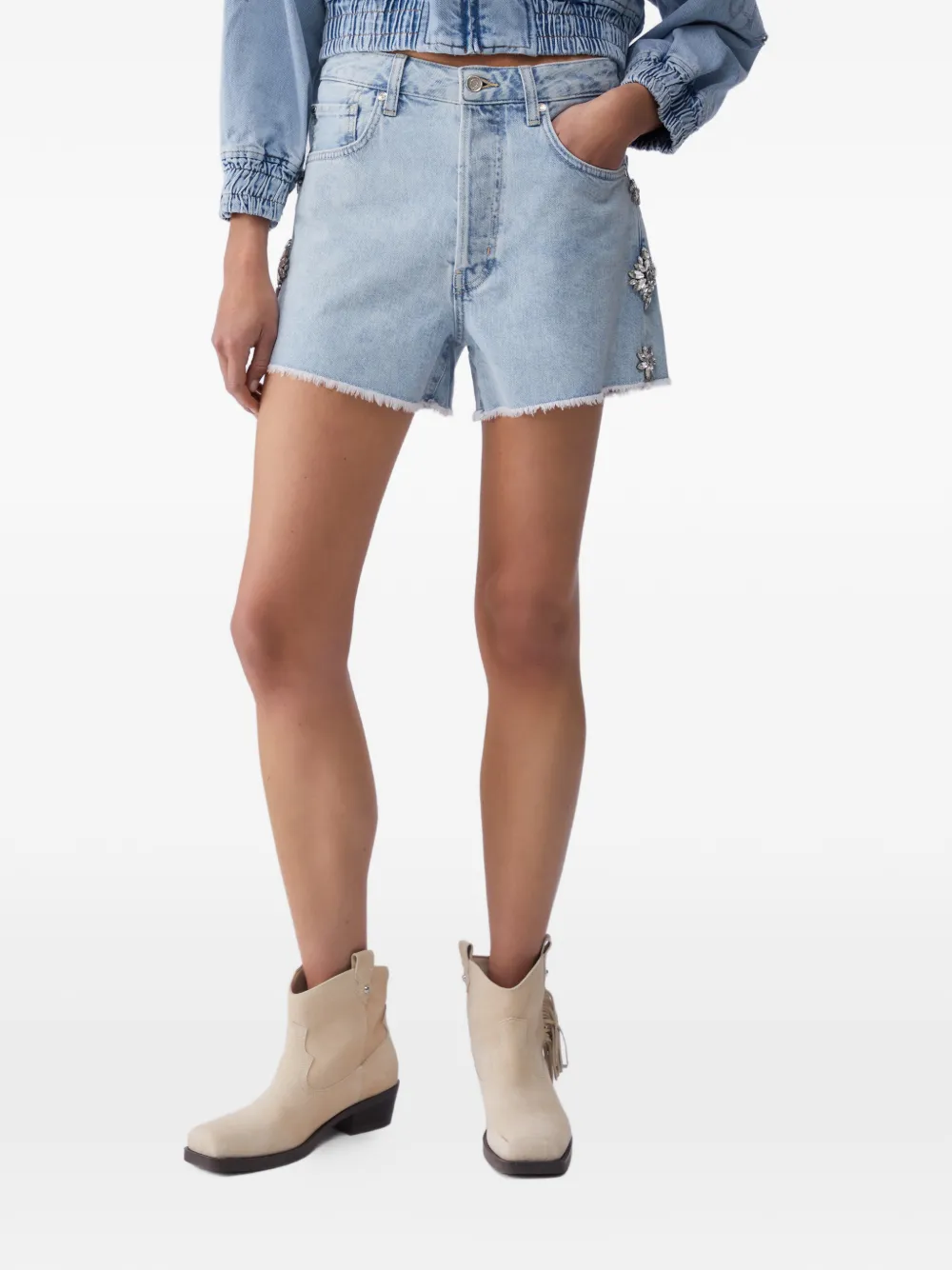 Embellished Fringed Shorts