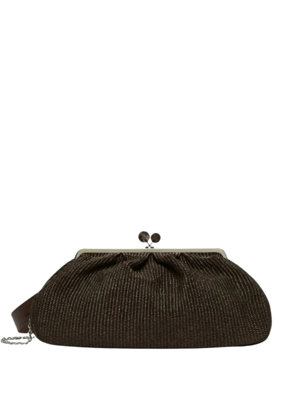 Weekend Max Mara kiss clasp clutch bag - Marrone