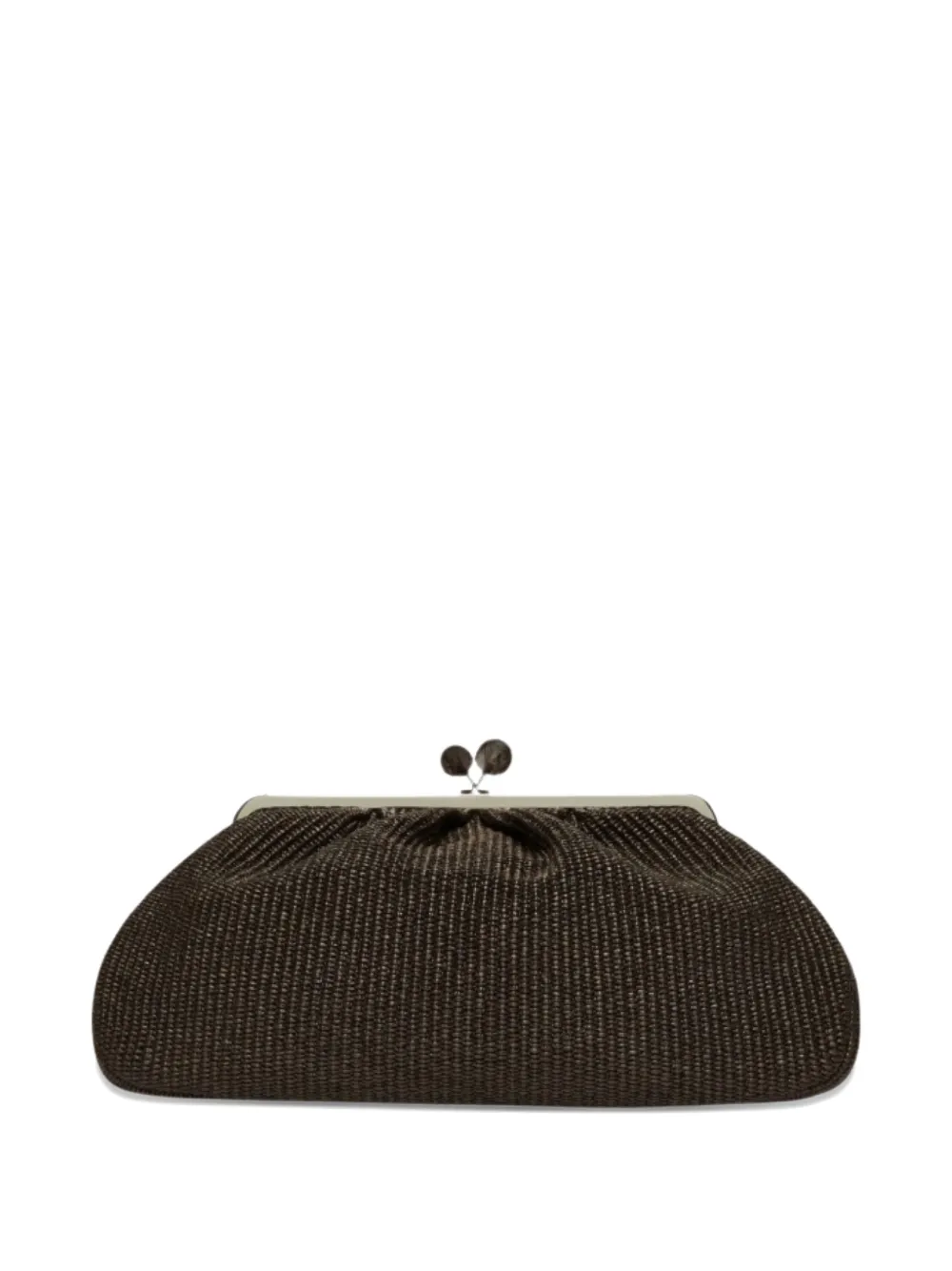  Weekend Max Mara Kiss Clasp Clutch Bag - Brown 