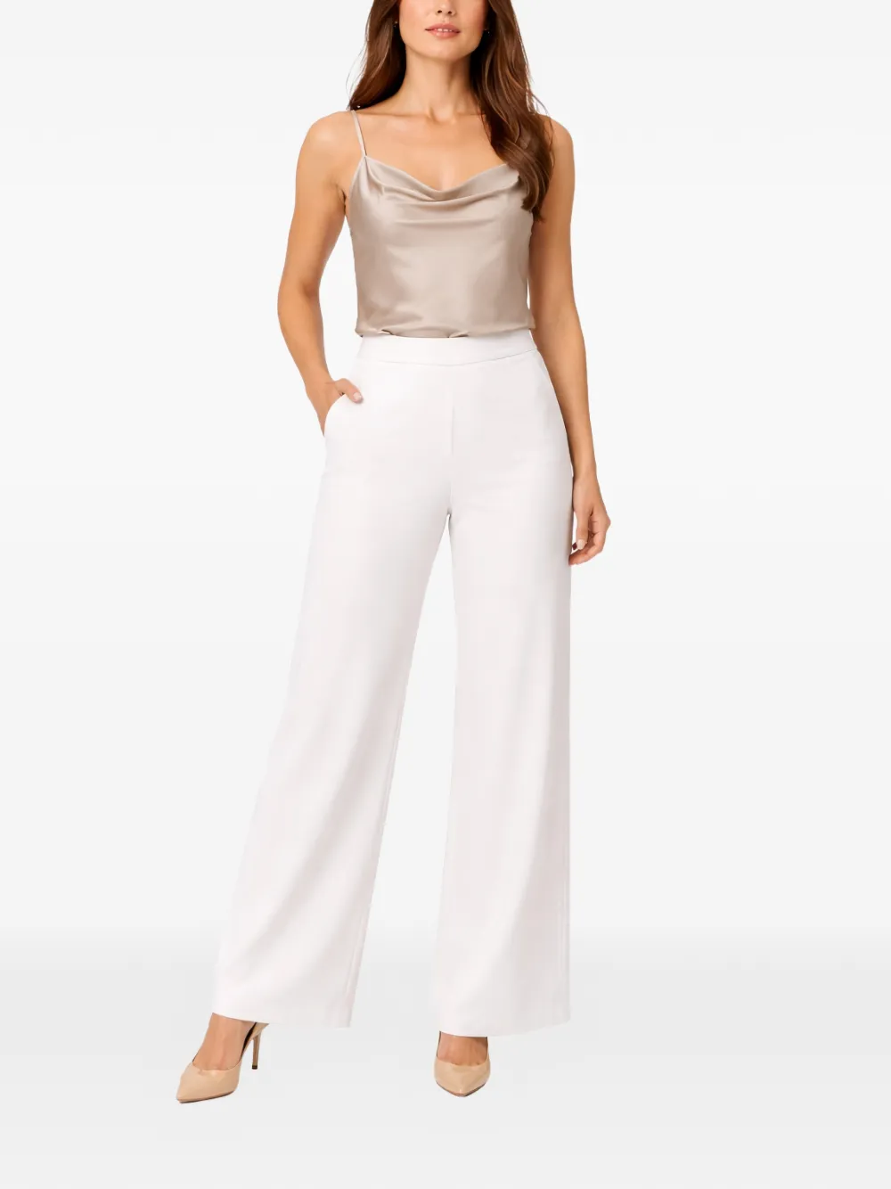 Max Mara Broek met wijde pijpen Wit