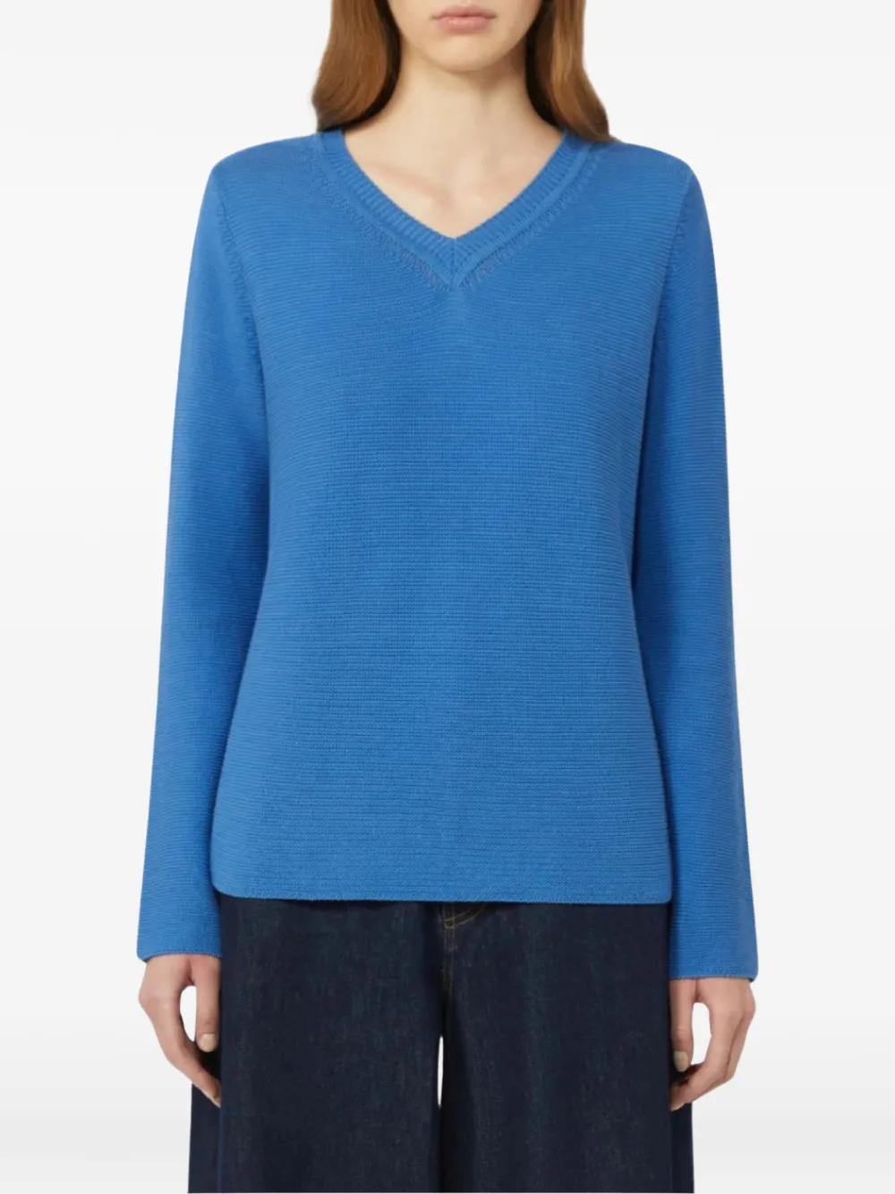  Weekend Max Mara V-neck Knitted Sweater - Blue 