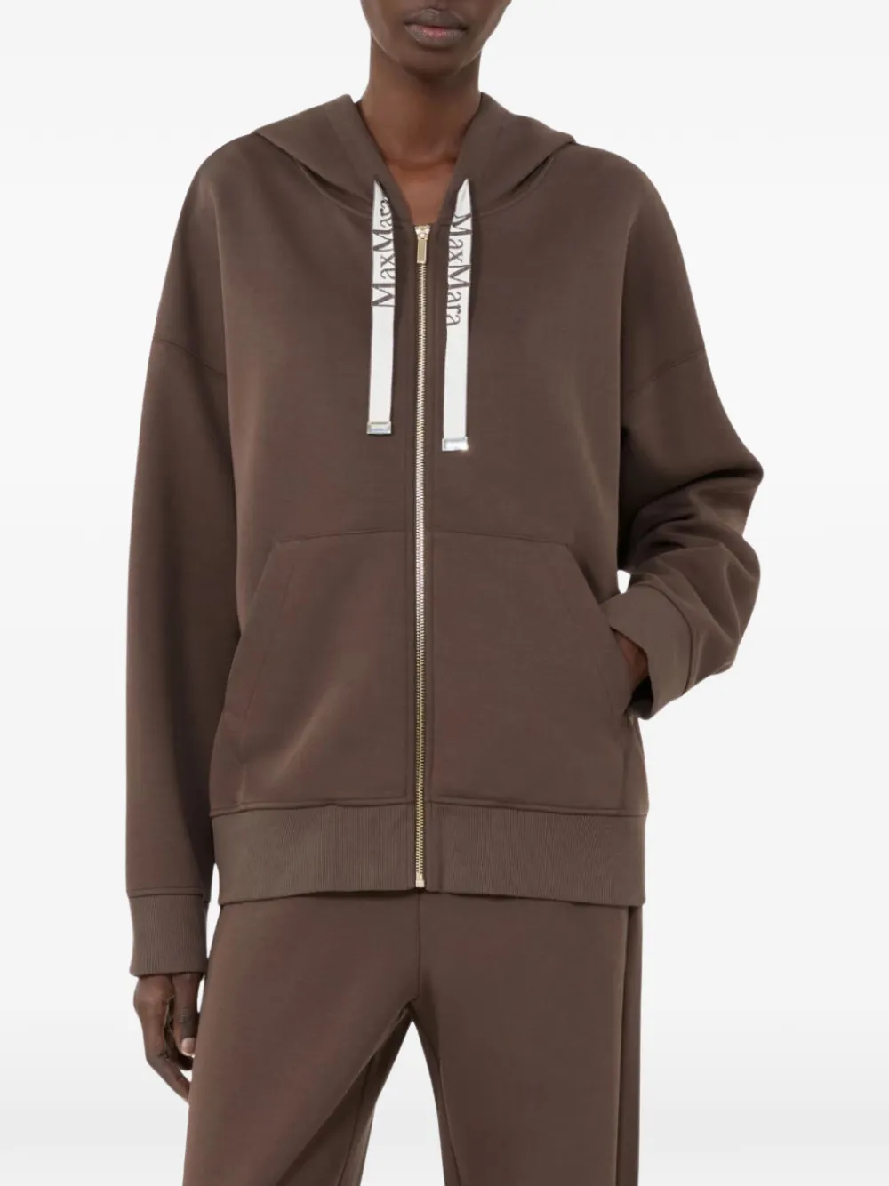  's Max Mara Hooded Zip Sweatshirt - Brown 