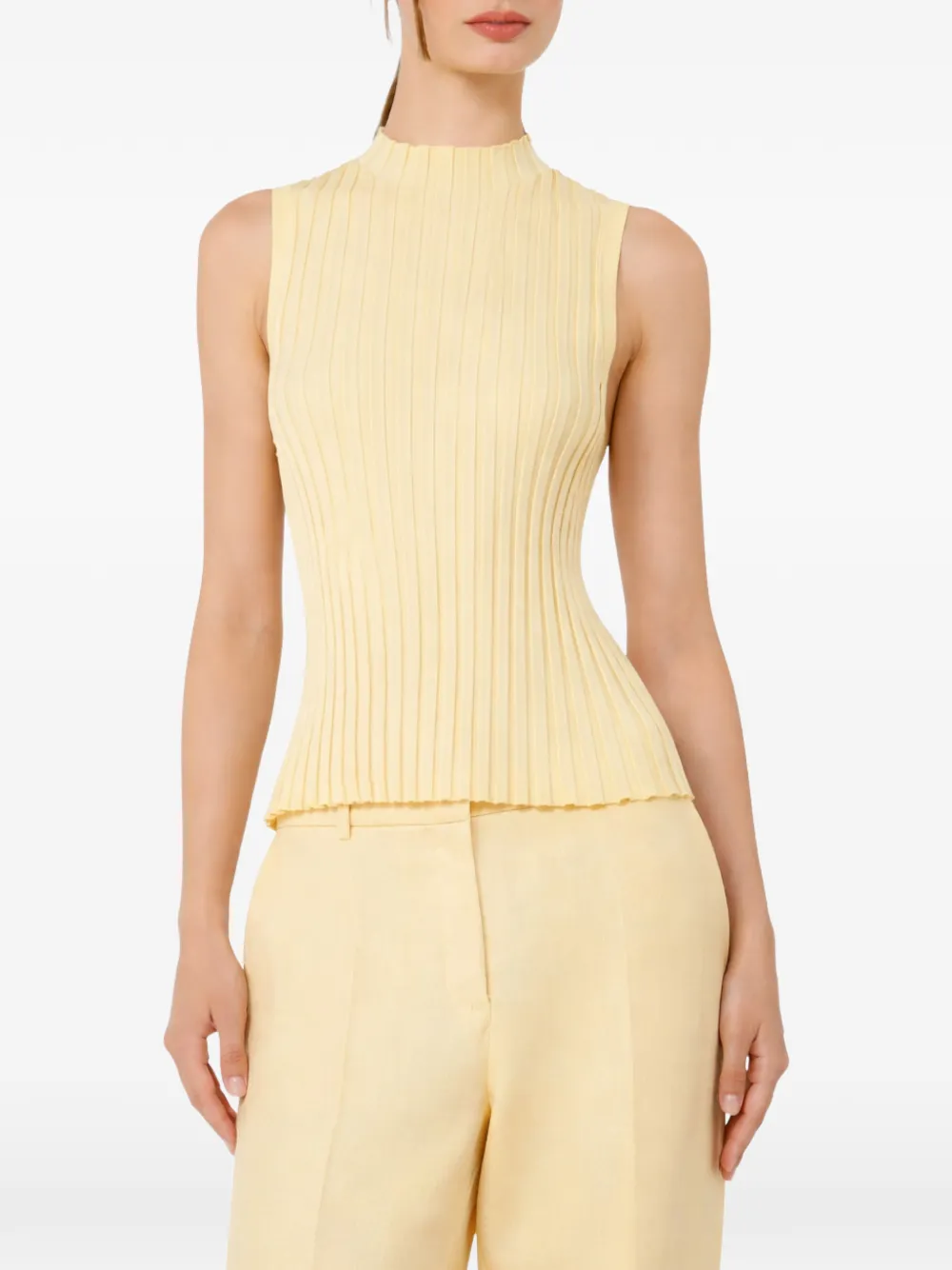  Weekend Max Mara Ribbed Knitted Top - Yellow 