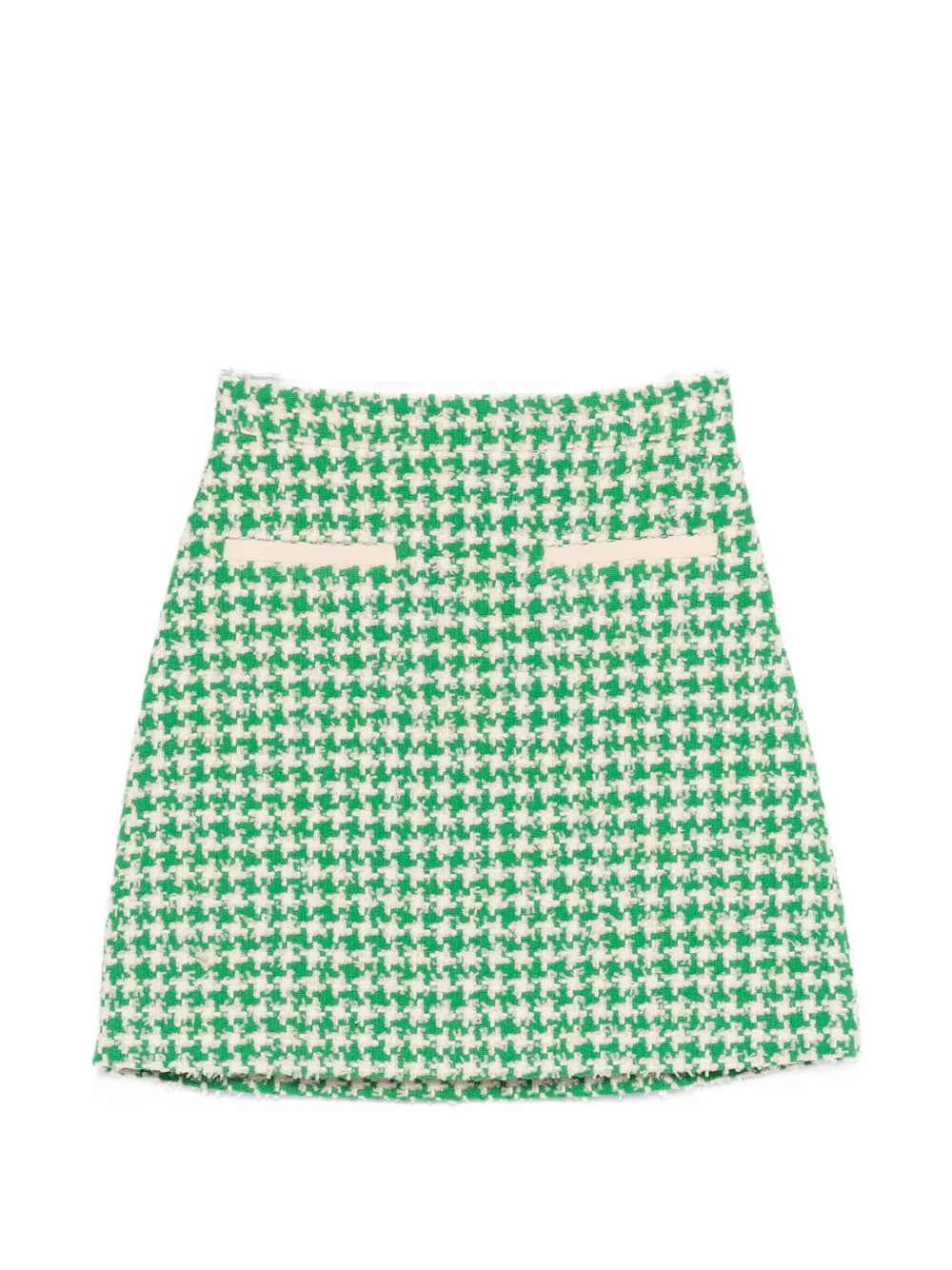 Valentino Houndstooth Mini Skirt In Green