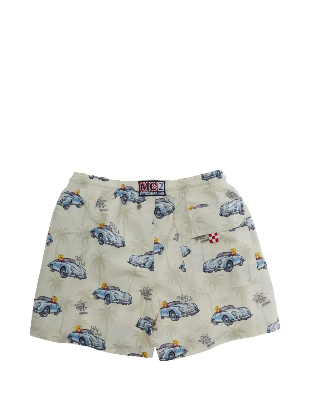  Mc2 Saint Barth Kids Graphic-print Swim Shorts - Neutrals 