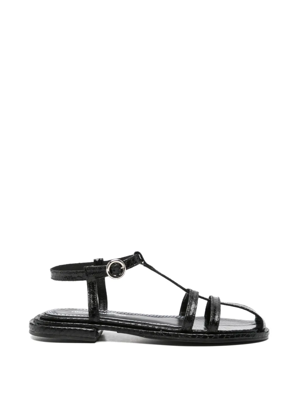 Nicole Saldaña crocodile-embossed sandals - Nero