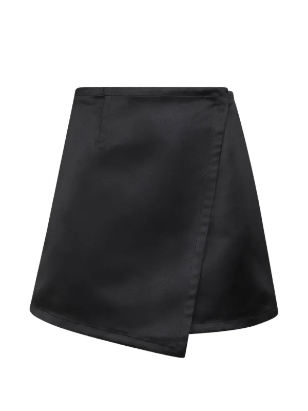 Co Asymmetric Wrap Skirt in Black