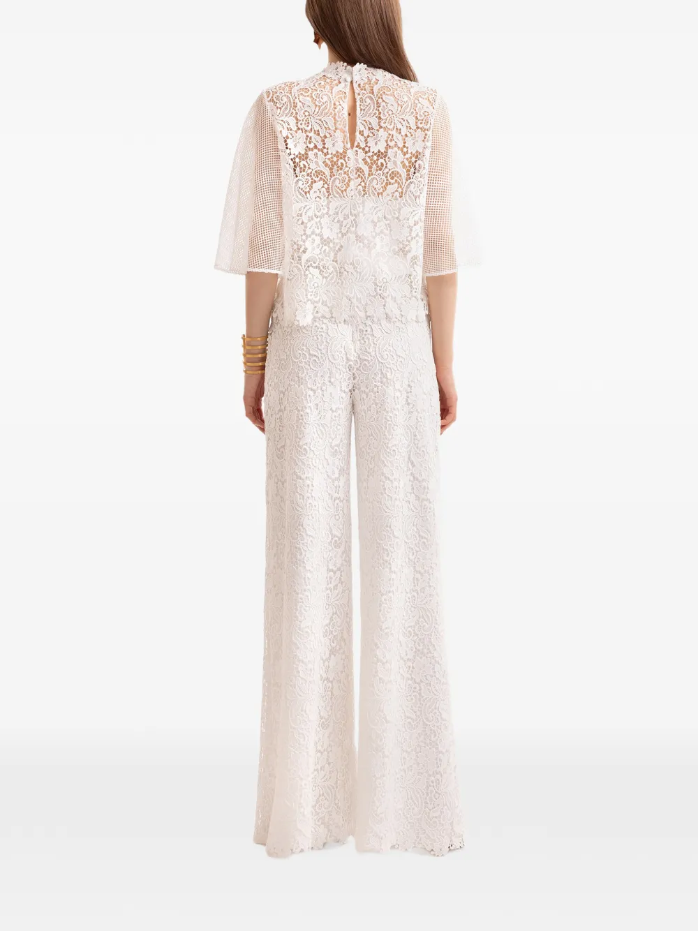Gemy Maalouf guipure-lace palazzo trousers Wit