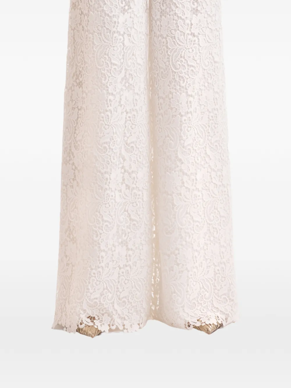 Gemy Maalouf guipure-lace palazzo trousers Wit