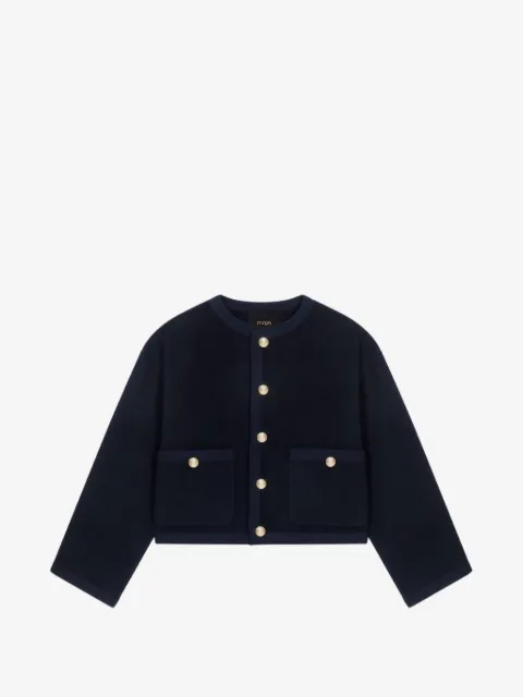 Maje dsdouble-faced jacket, braided trim