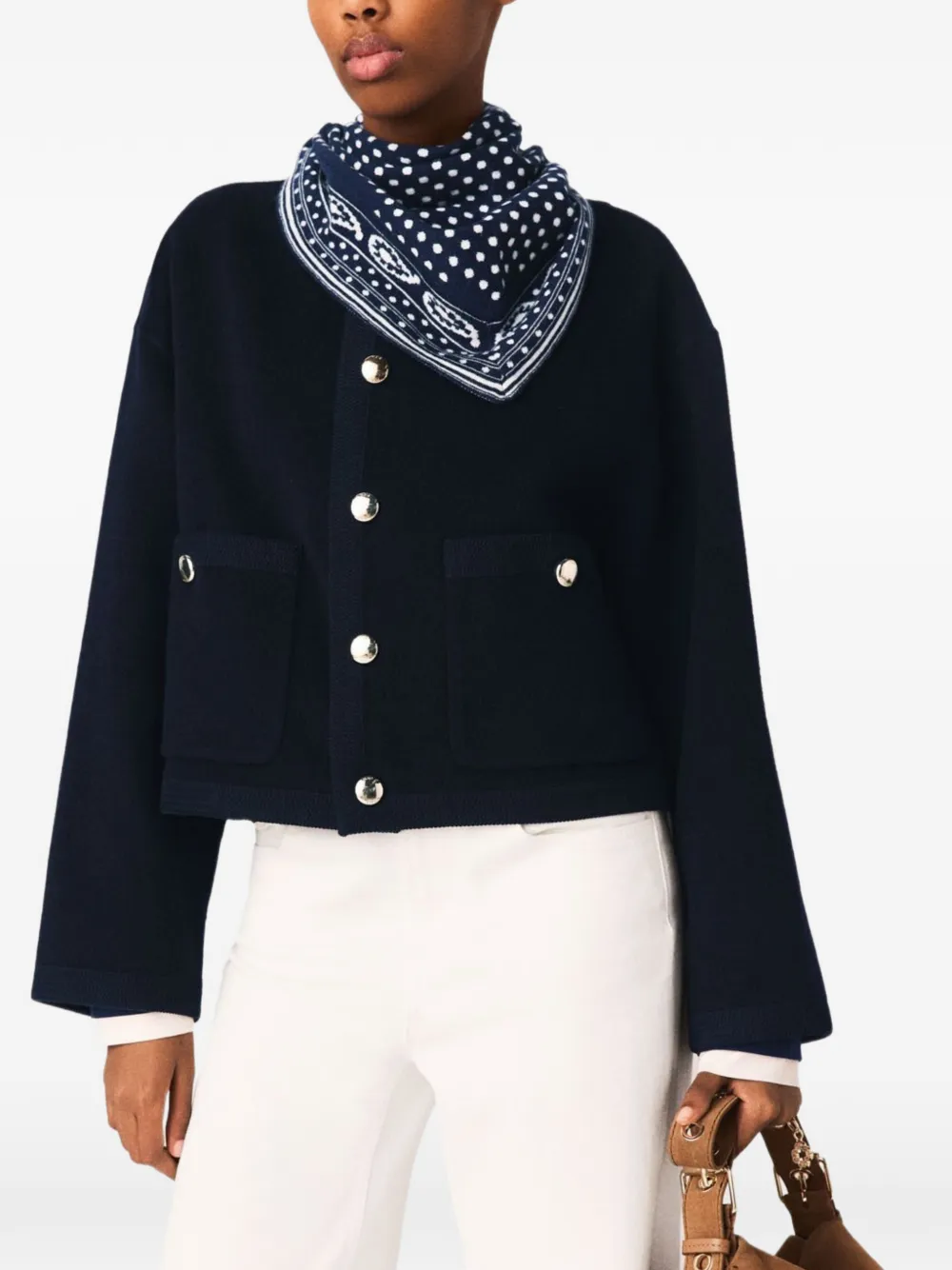 Maje Jack met zak en knoop Blauw
