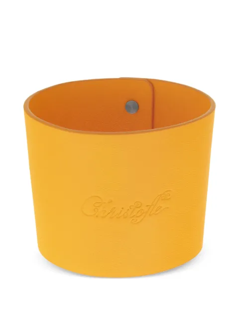 Christofle logo-embossed leather-sleeve tumbler