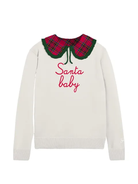 MC2 Saint Barth scalloped tartan collar jumper