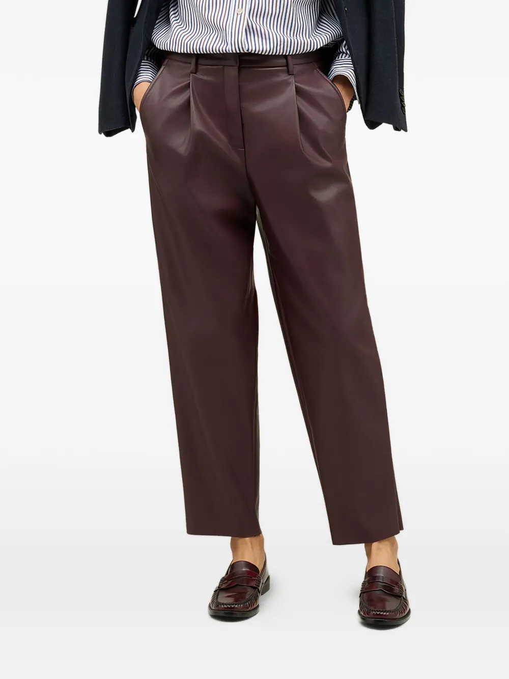pleated cropped trousers
