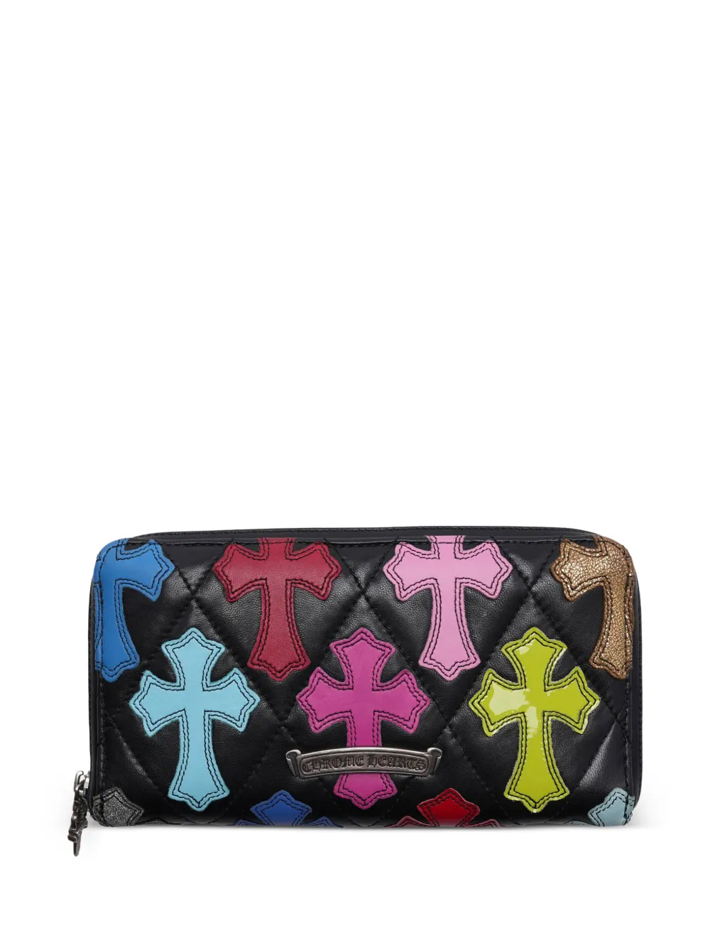 Chrome Hearts cross quilted leather wallet - Nero