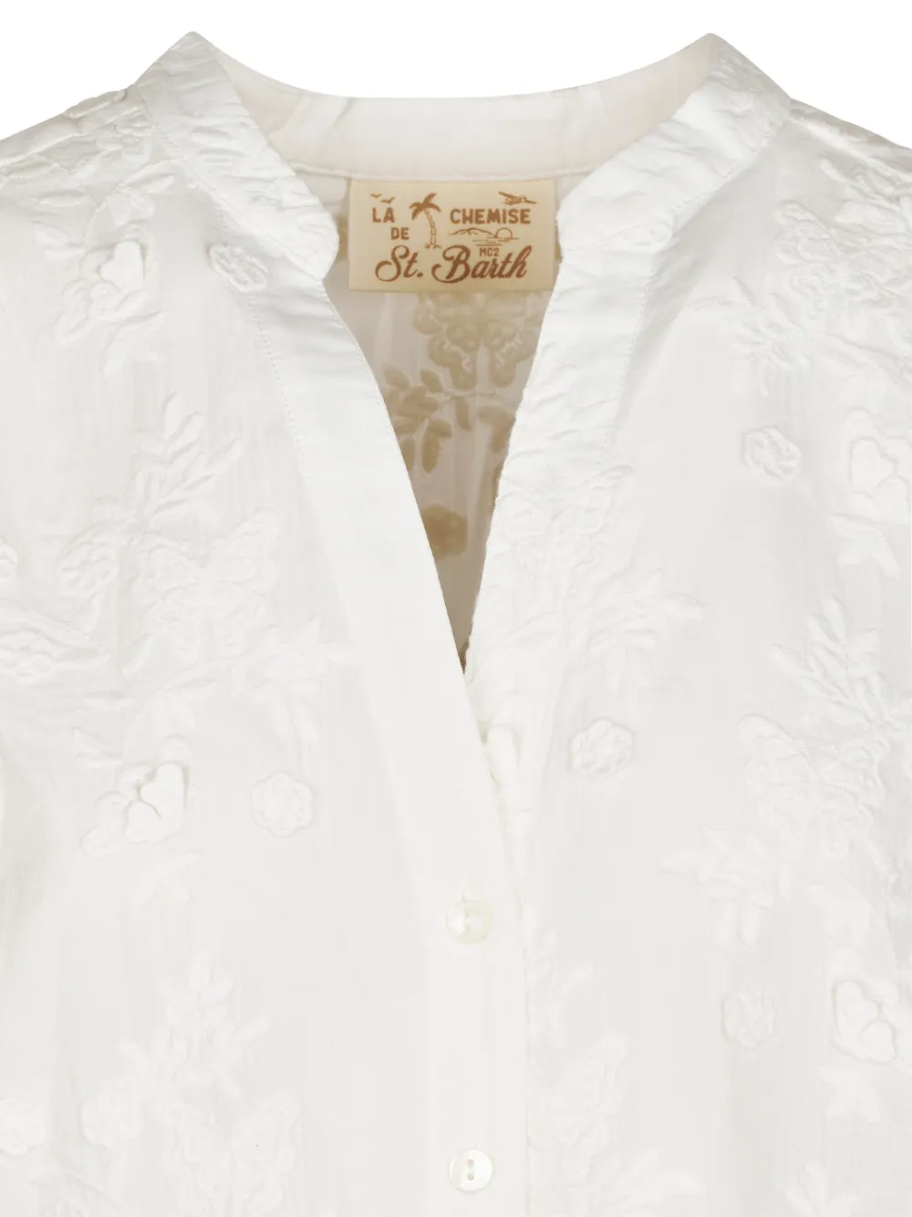 MC2 Saint Barth blouse met geborduurde bloemen Wit