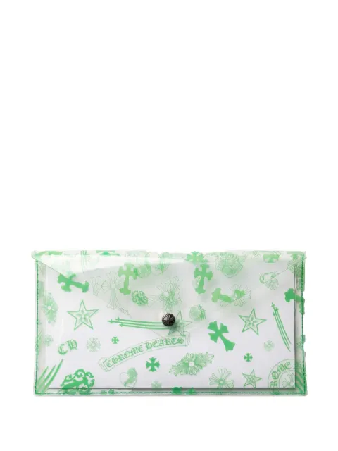 Chrome Hearts logo-print transparent pouch