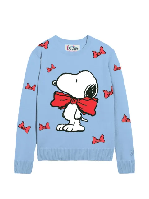 MC2 Saint Barth Top met strik en grafische Snoopy-print