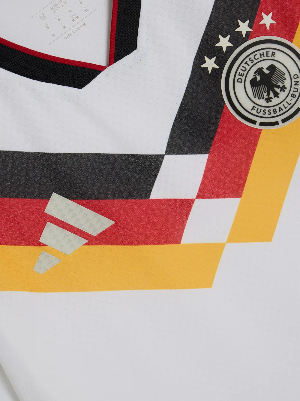 adidas DFB gestreept T-shirt Wit