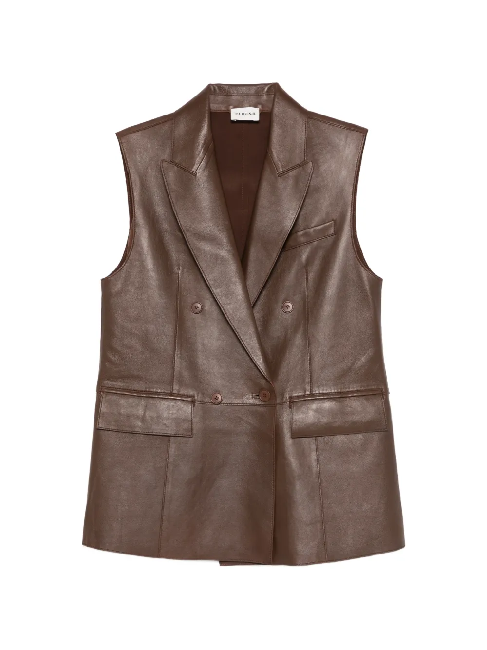 P.A.R.O.S.H. double-breasted pocket gilet - Brown