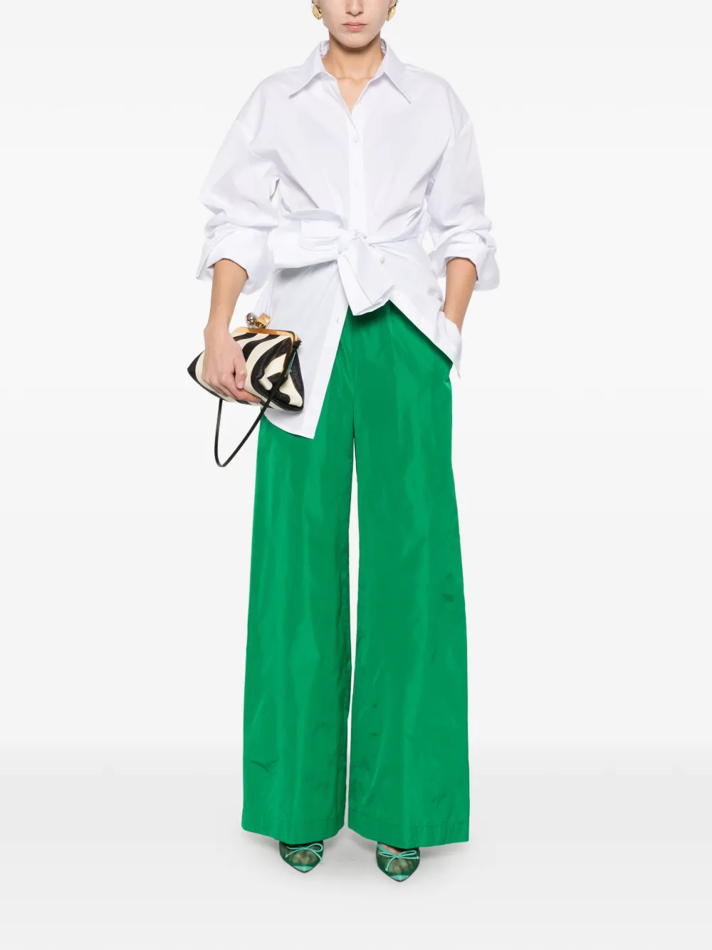  P.a.r.o.s.h. Elasticated Palazzo Pants - Green 