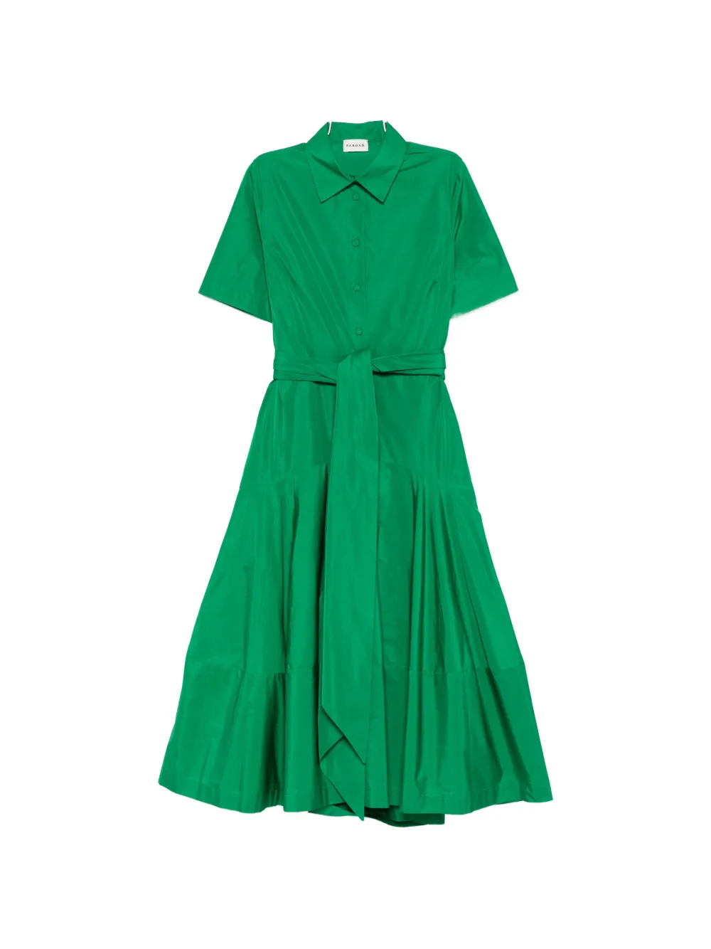 P.A.R.O.S.H. belt tiered mini dress - Verde