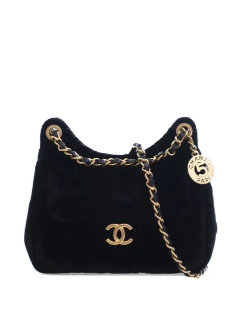 CHANEL Pre-Owned маленькая стеганая сумка через плечо Wavy с логотипом CC (2021-2025 годы)