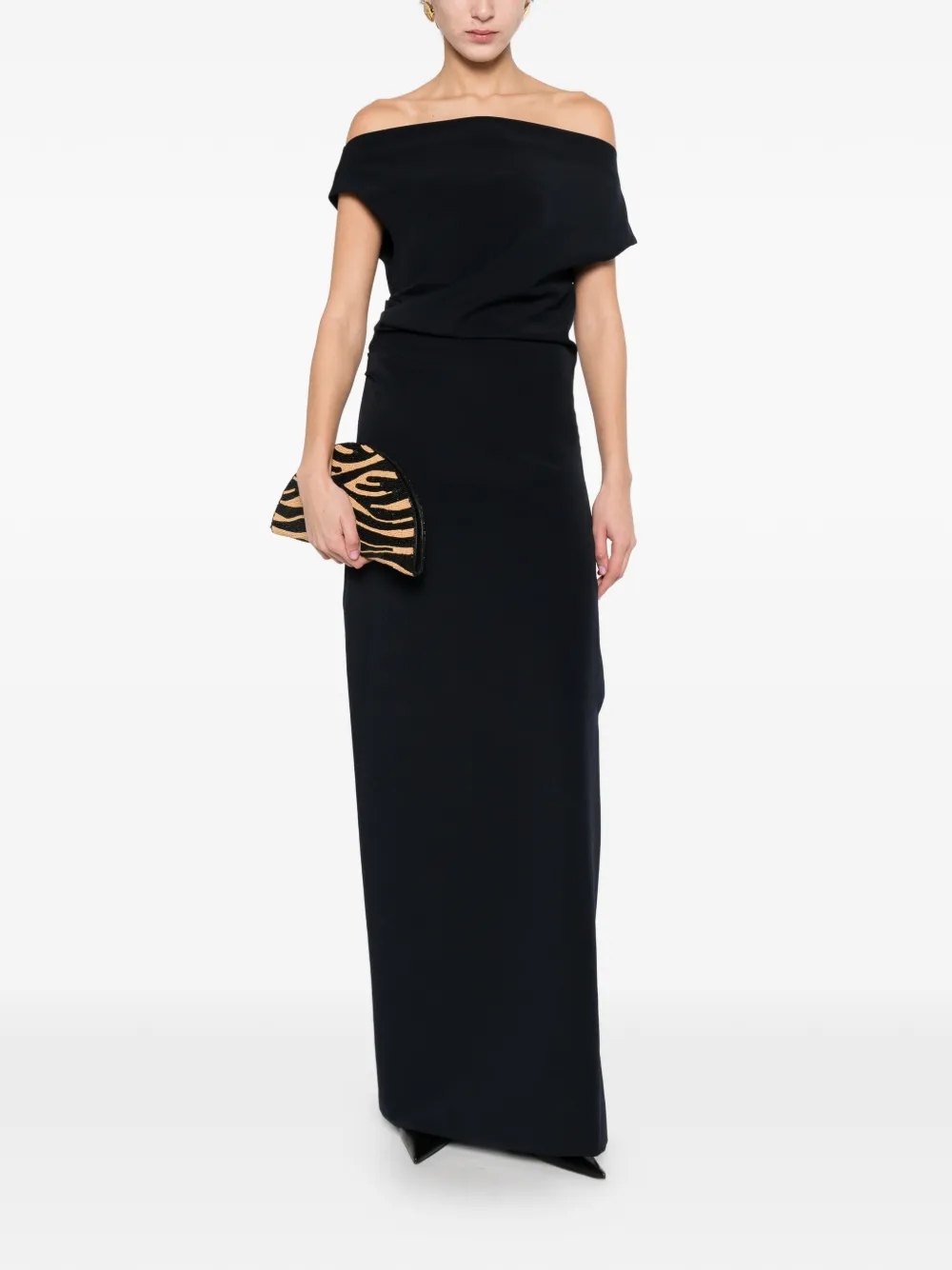  P.a.r.o.s.h. Off-shoulder Maxi Dress - Blue 