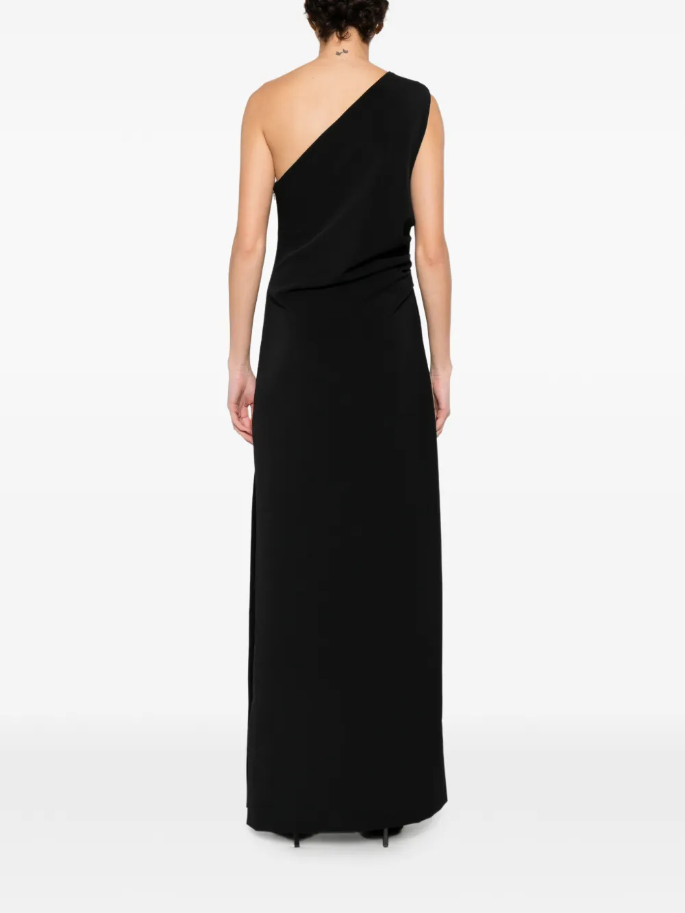 P.A.R.O.S.H. Asymmetrische maxi-jurk Zwart