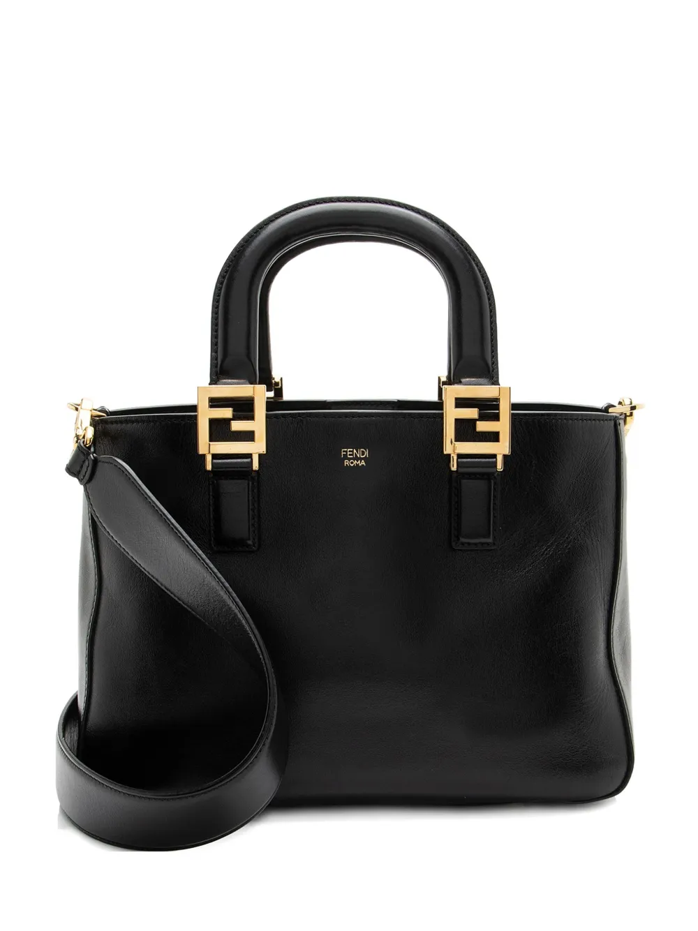 Fendi Pre-Owned small Glacier leather tote bag - Nero