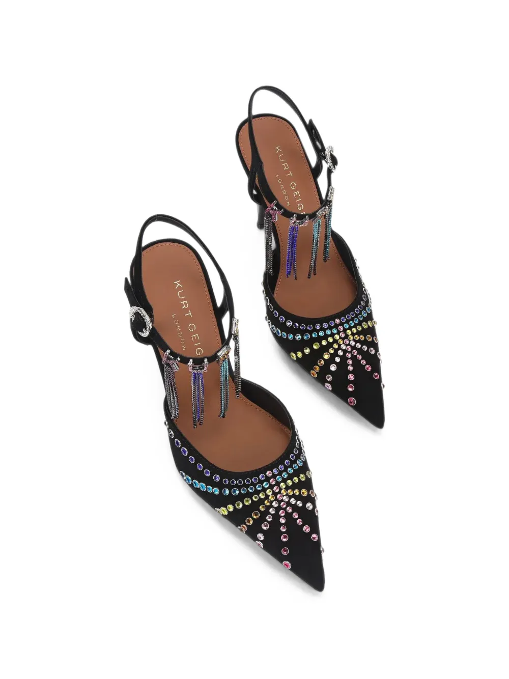 Kurt Geiger London Crystal point-toe pumps Zwart
