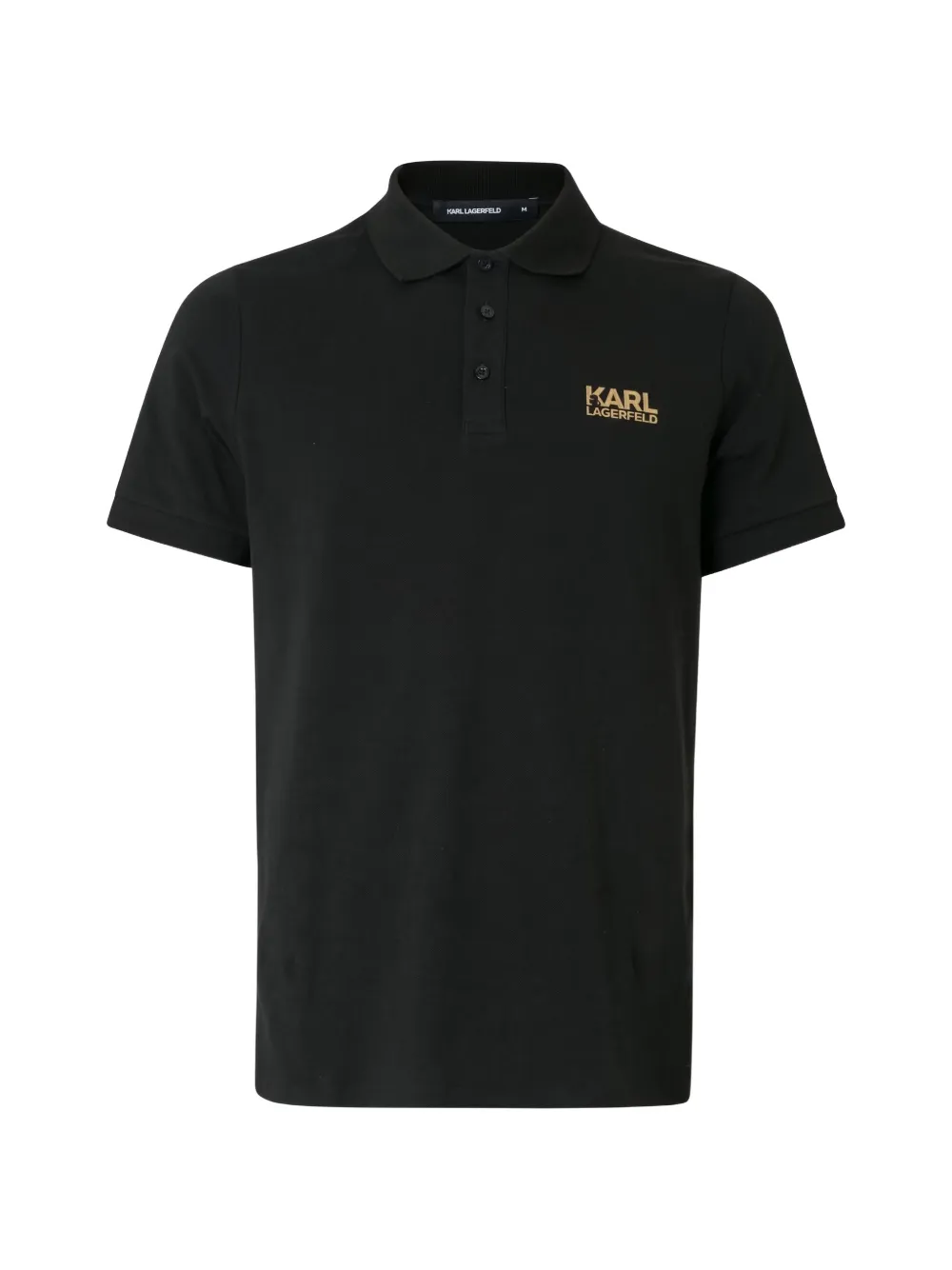 Karl Lagerfeld logo-print cotton polo shirt Zwart