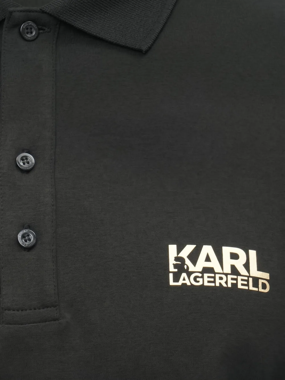 Karl Lagerfeld logo-print cotton polo shirt Zwart