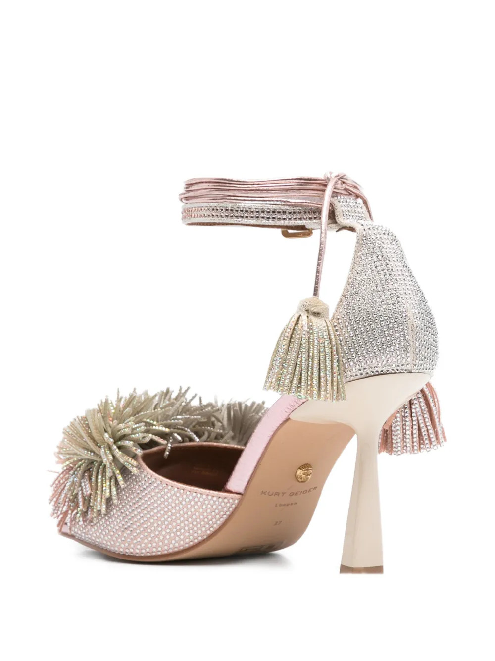 Kurt Geiger London Sandalen met gestrikt enkelbandje en pompon Roze